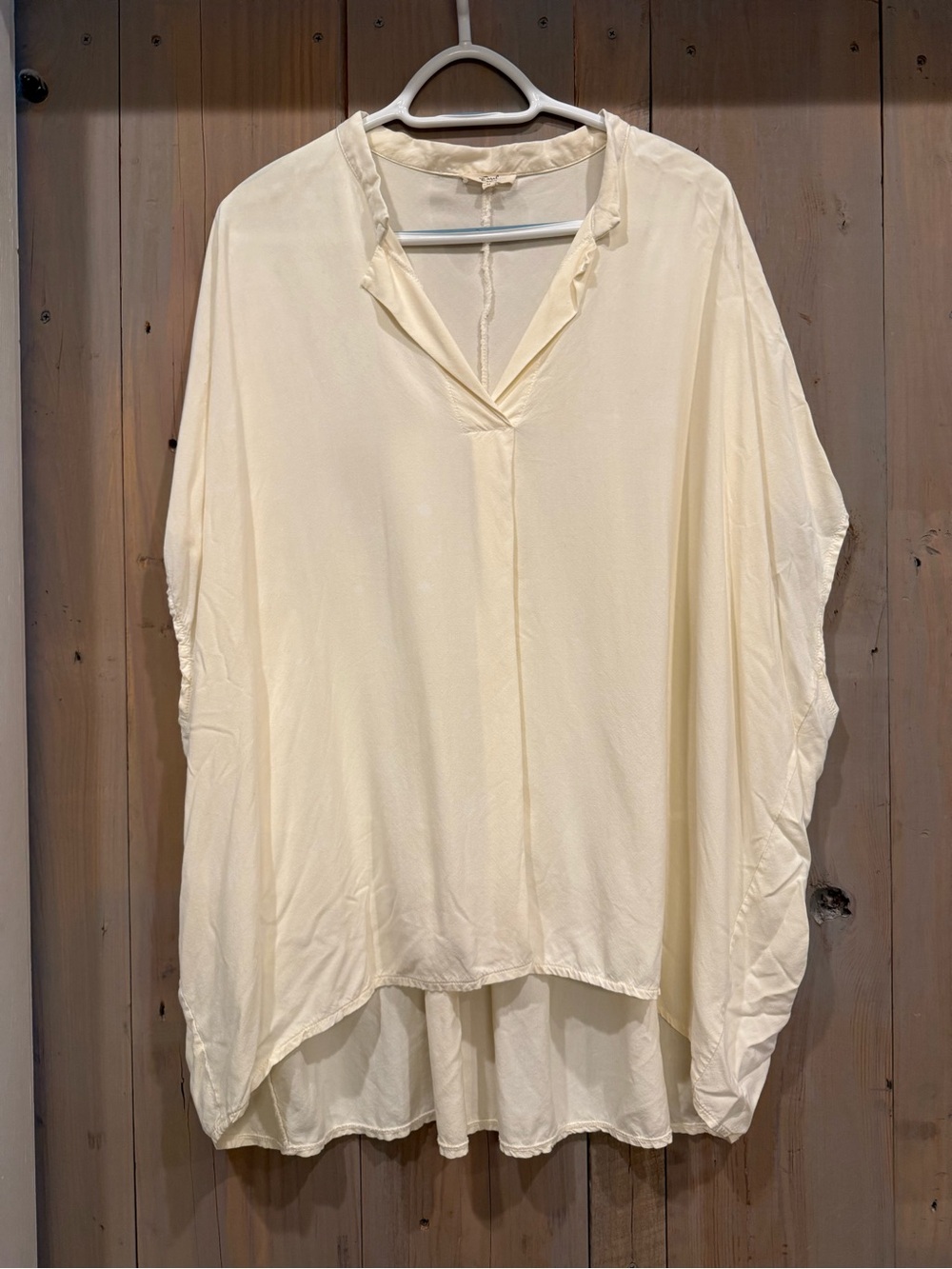 easel Cream V-Neck Flowing Tunic Top